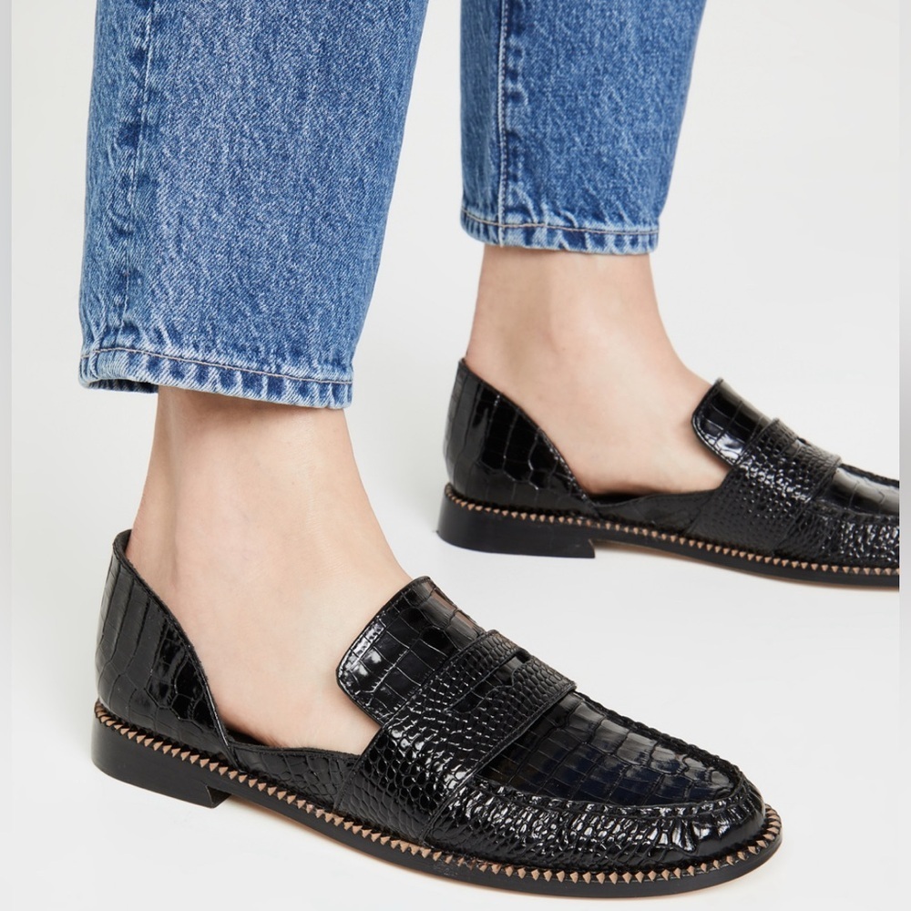 Freda Salvador Tash D'orsay Loafers Black size 10.5